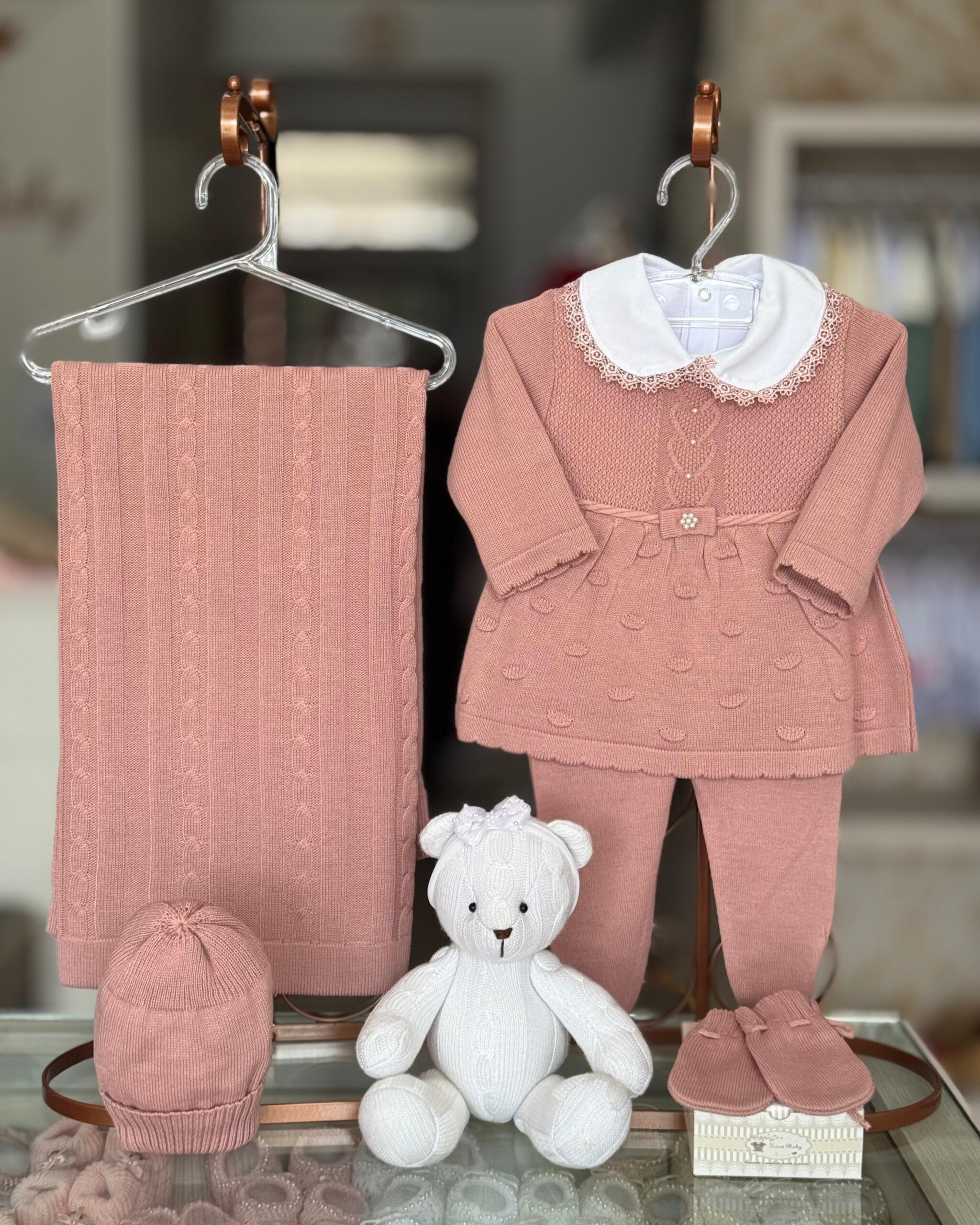 Saída Maternidade Vestido Pelotas Rose
