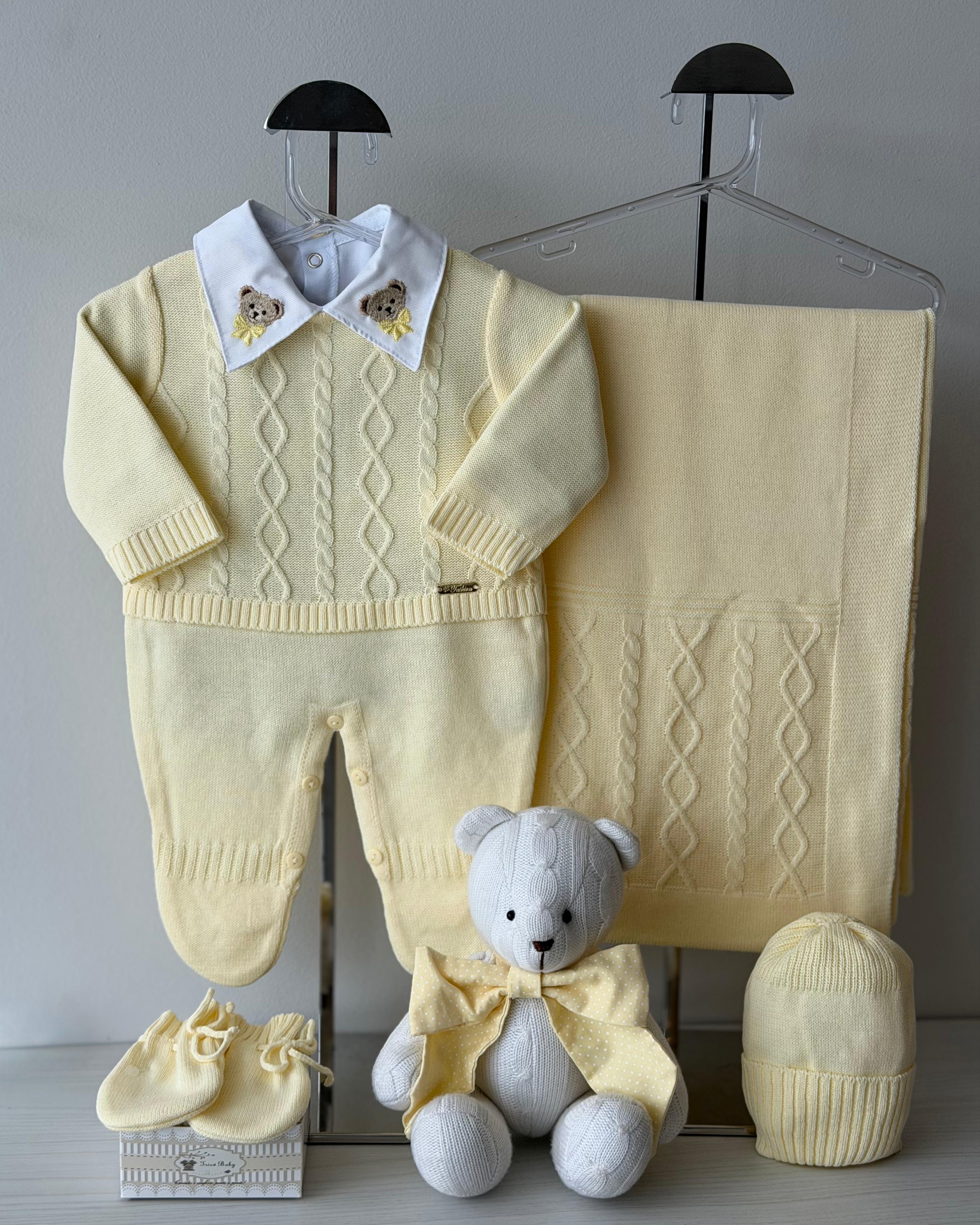 Saída Maternidade Macacão Lucas Amarela