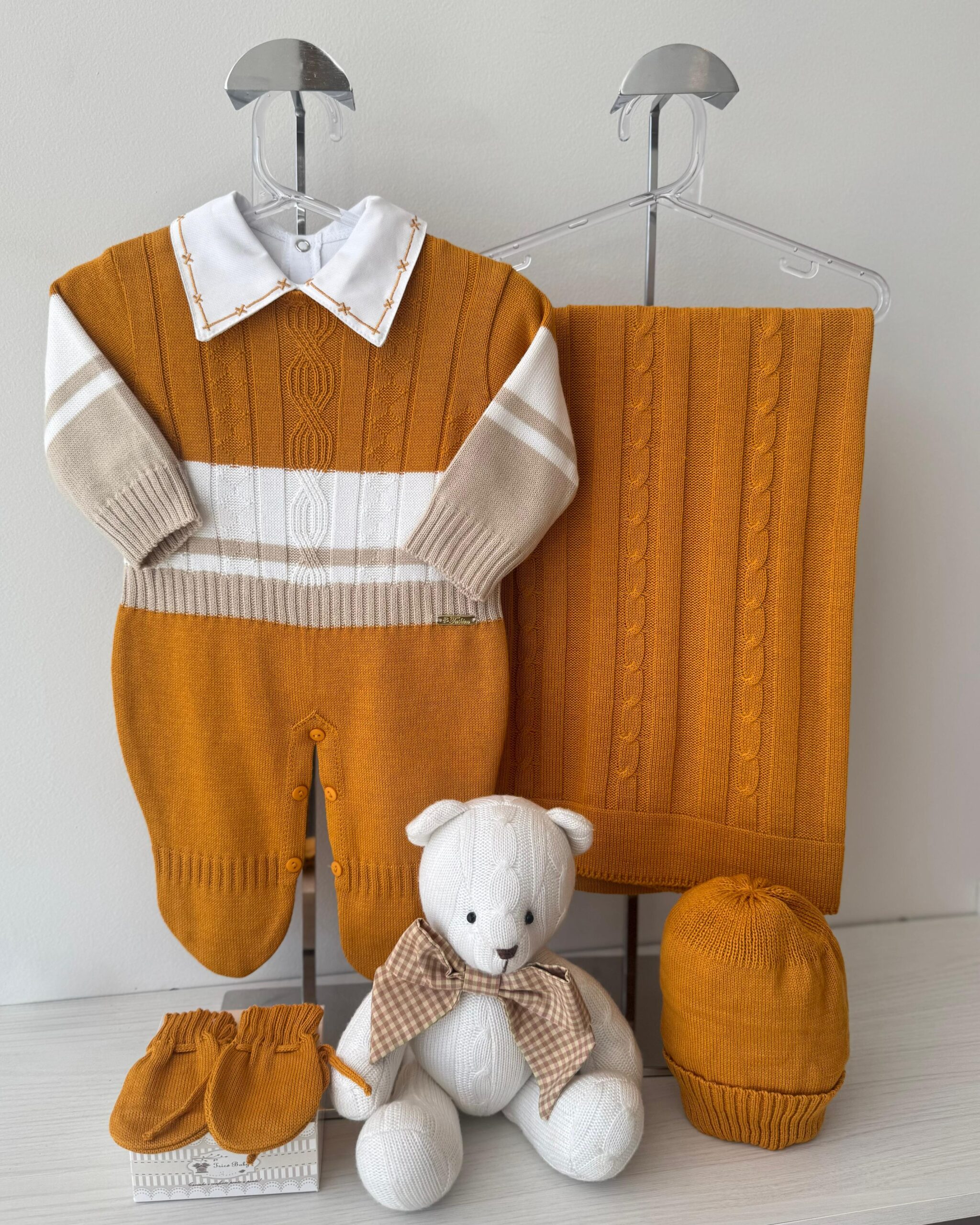 Saída Maternidade Tricolor Mostarda