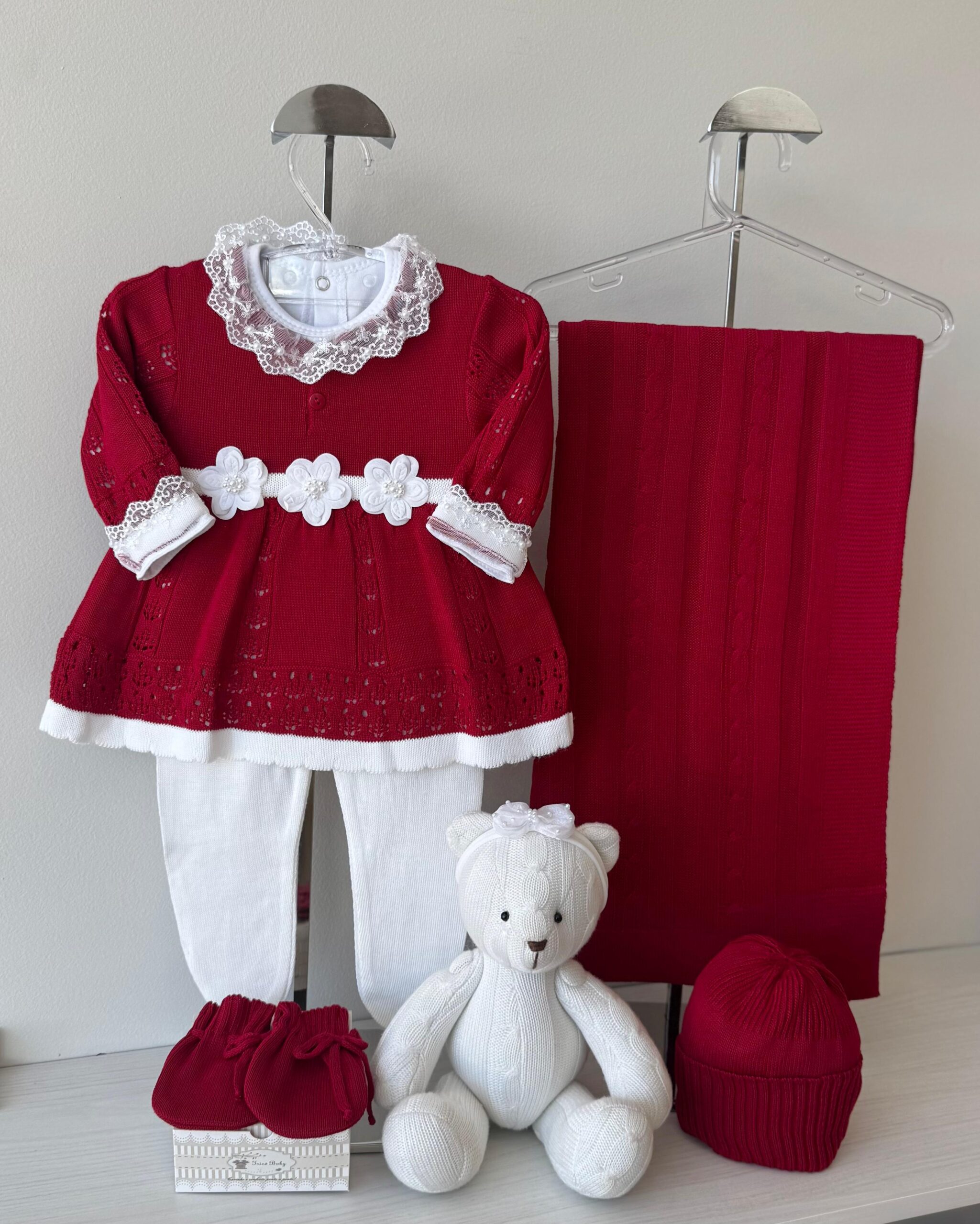 Saída Maternidade Vestido Rendado Vermelho