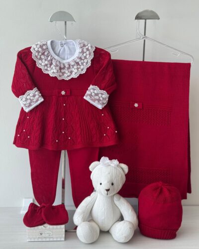 Saída Maternidade Vestido Pérola Vermelha