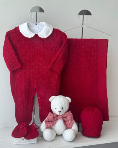 Saída Maternidade Macacão Pedro Vermelho