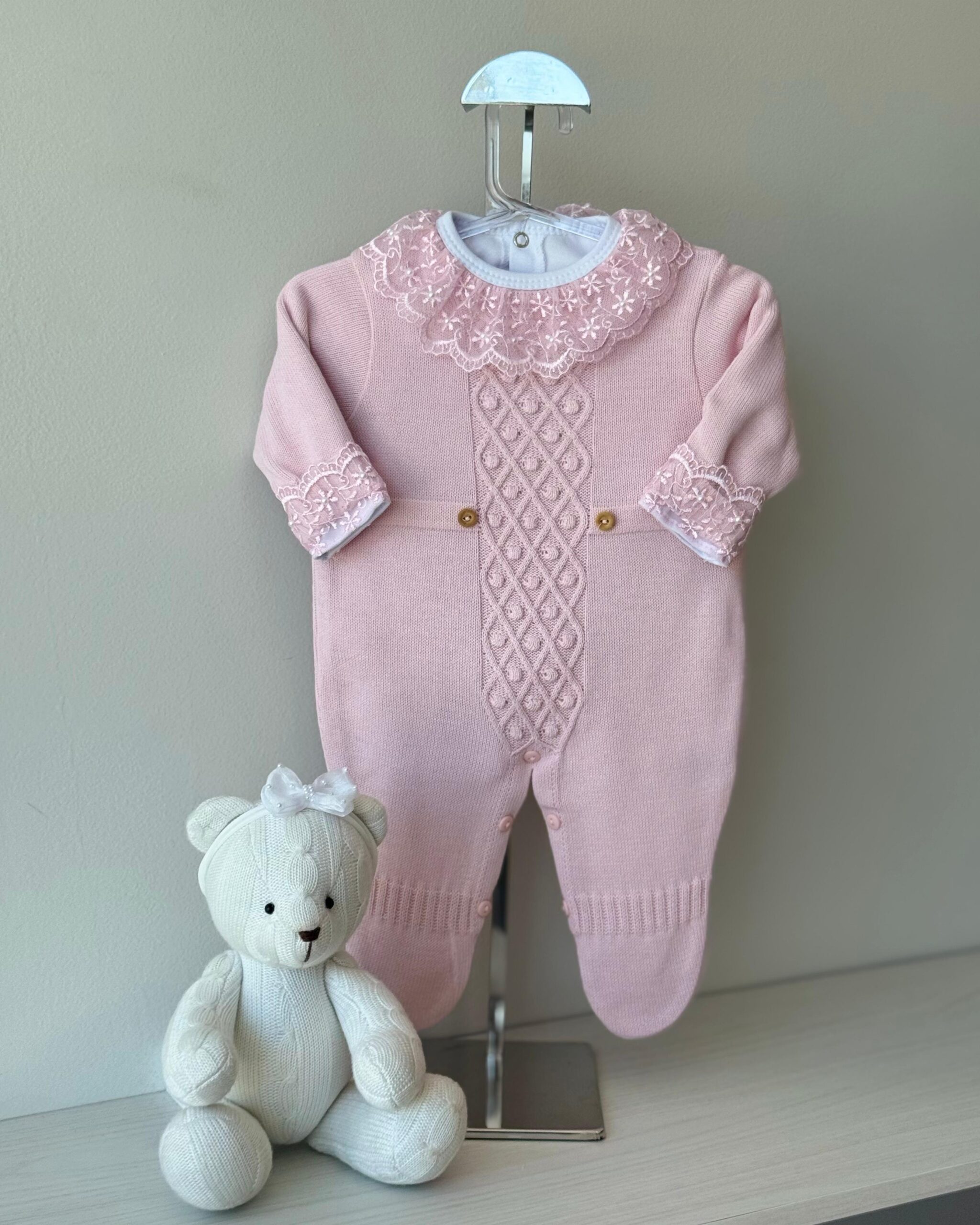 Macacão Pelotas Rosa Pupurri