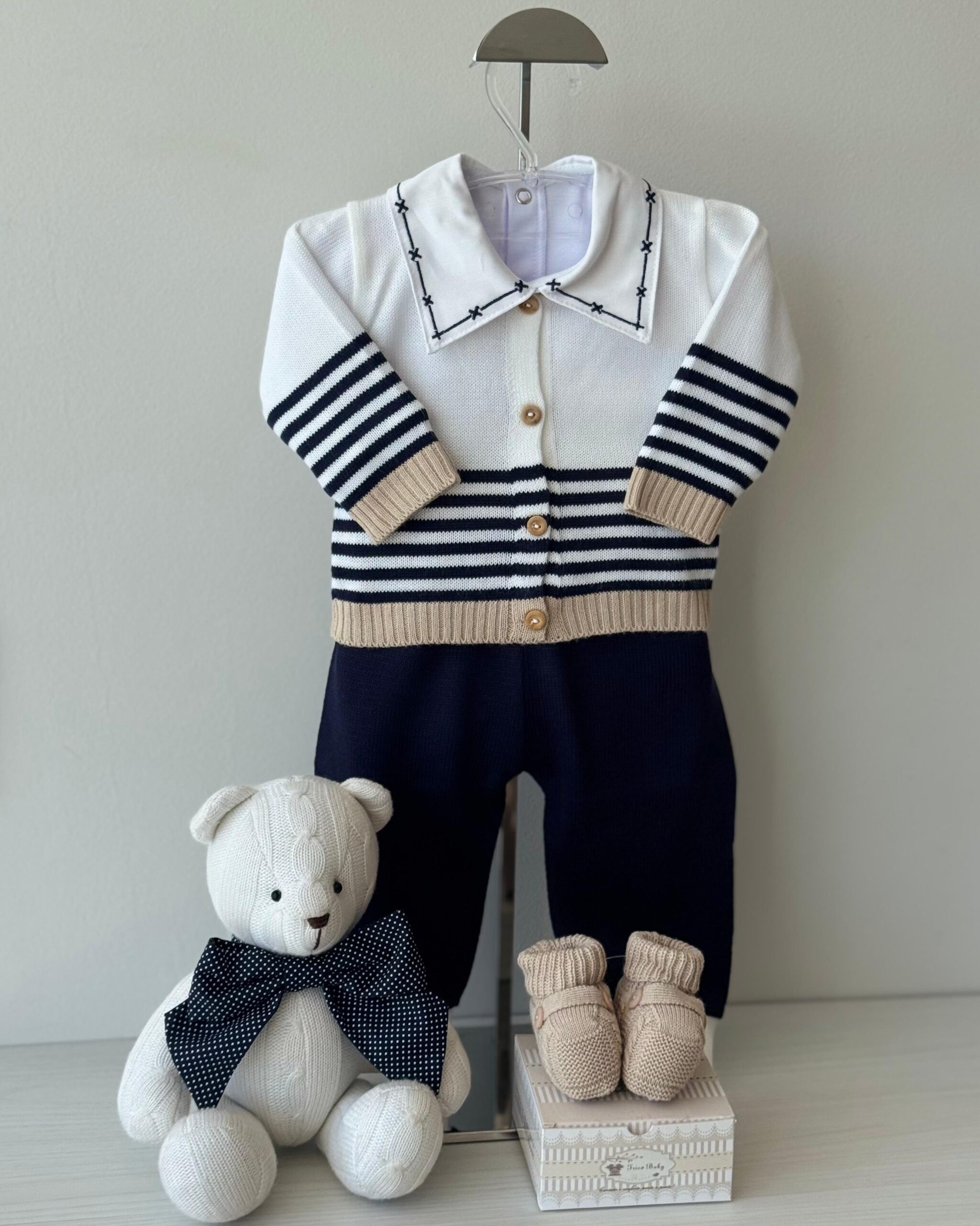 Calça e Casaco Marinho 4 pçs