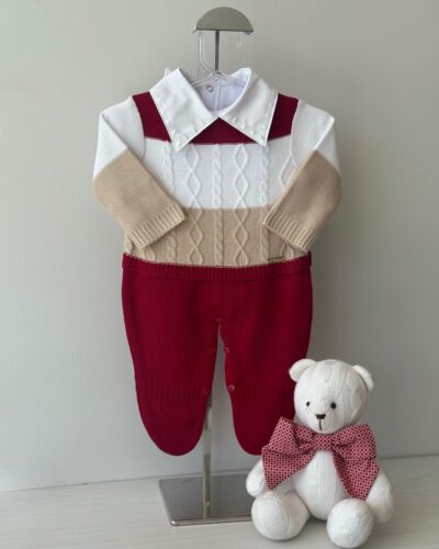 Macacão Aaram Vermelho, Areia e Branco+ Body