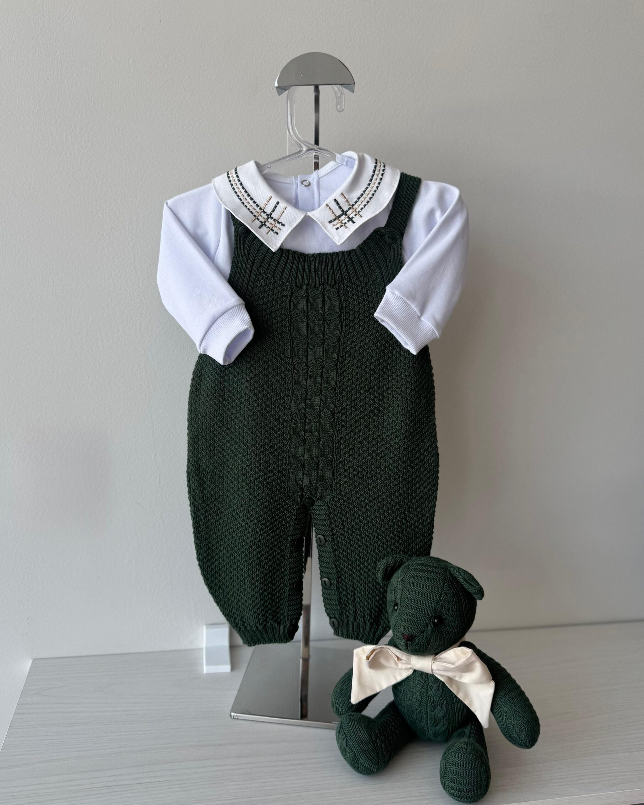 Jardineira Pipoca Verde Essem 2 pçs