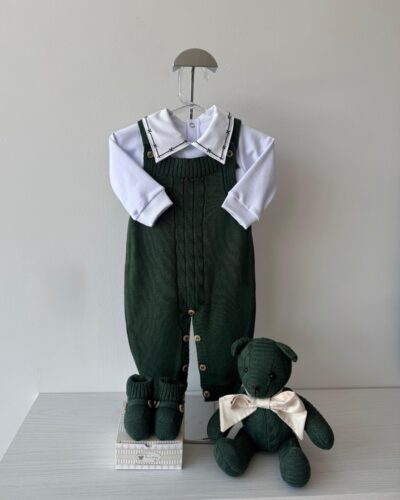 Jardineira Trança Verde Essem  3 Pcs