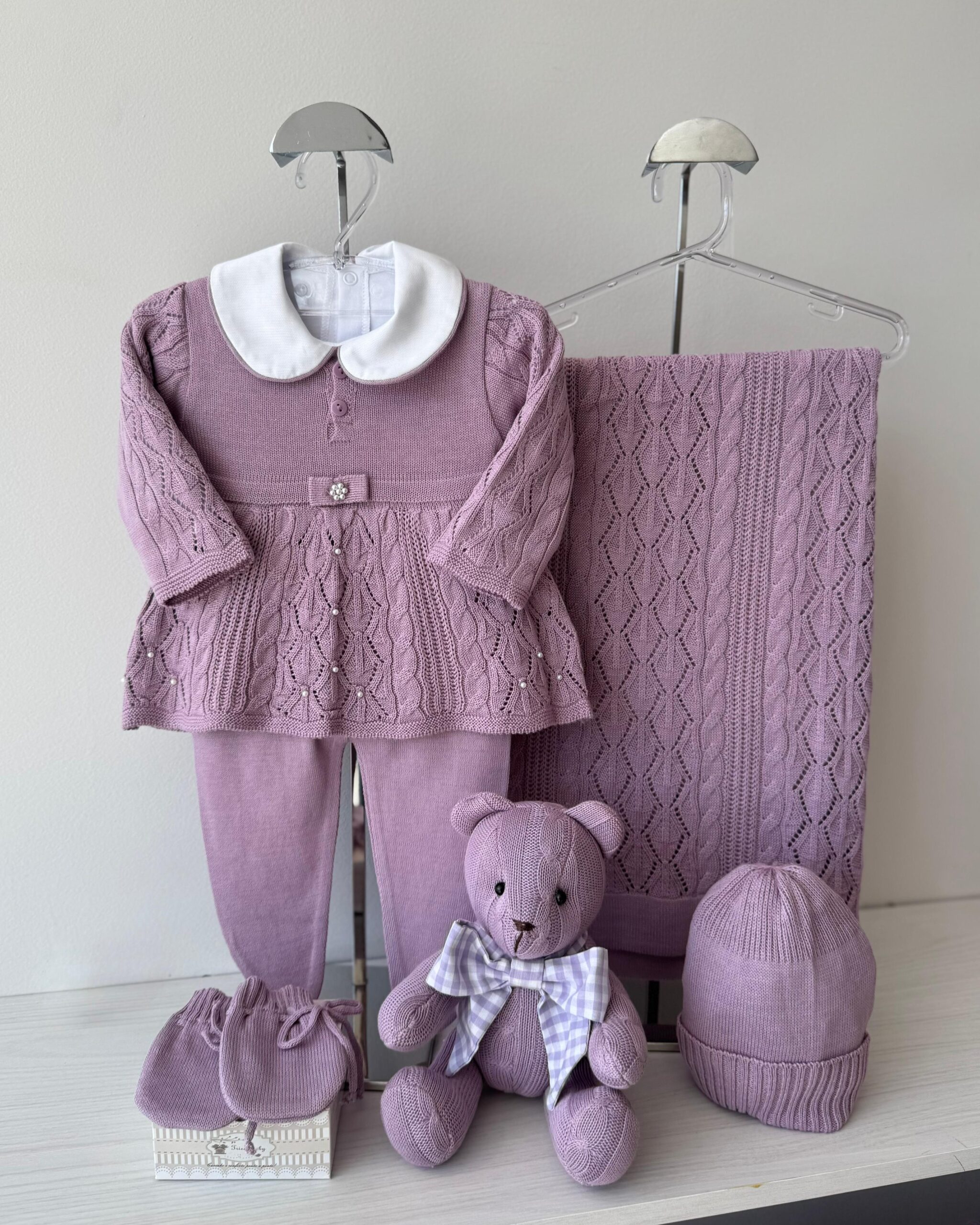 Saída Maternidade Vestido Pérola Lilás