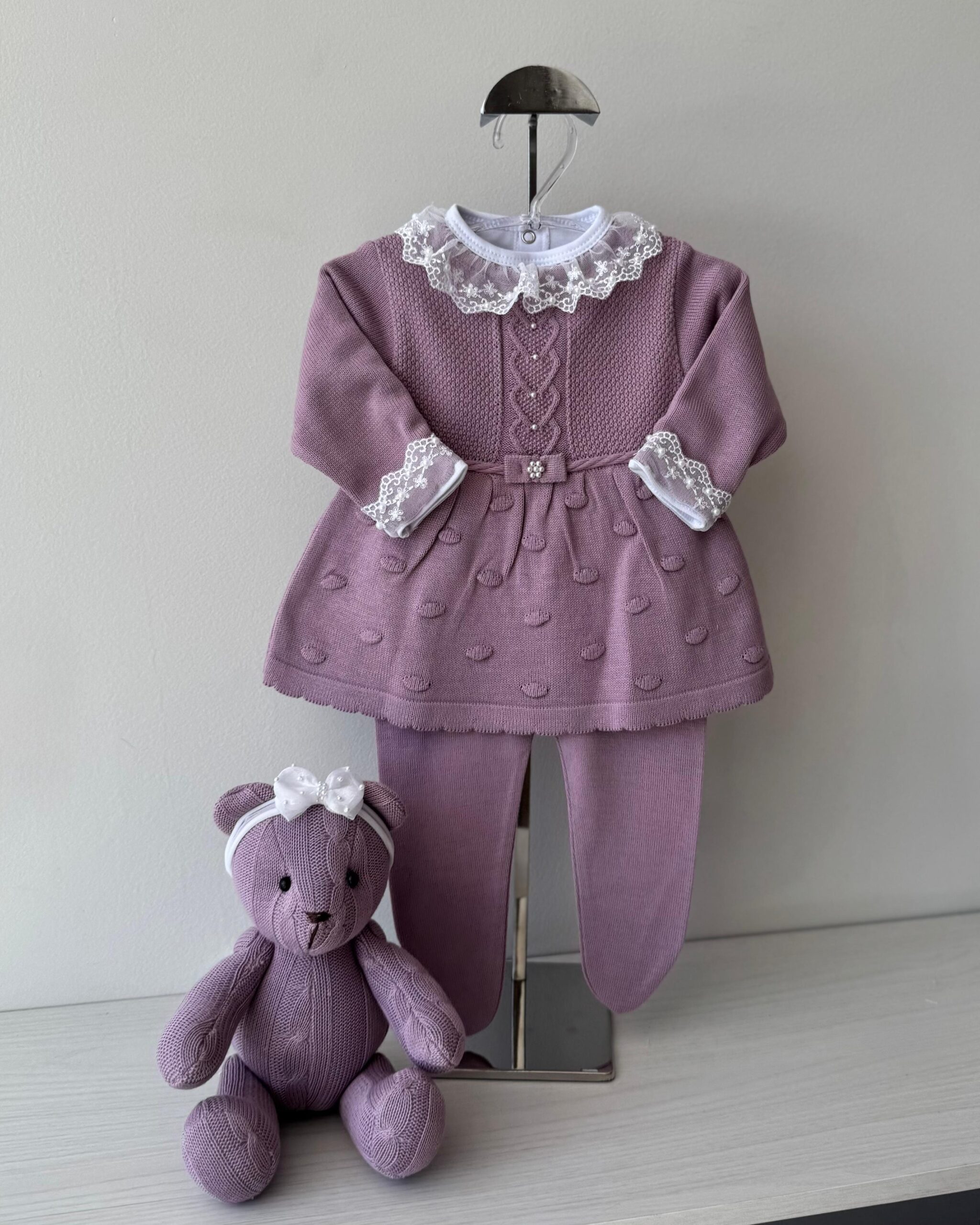 Vestido Pelotas Lilás + Body