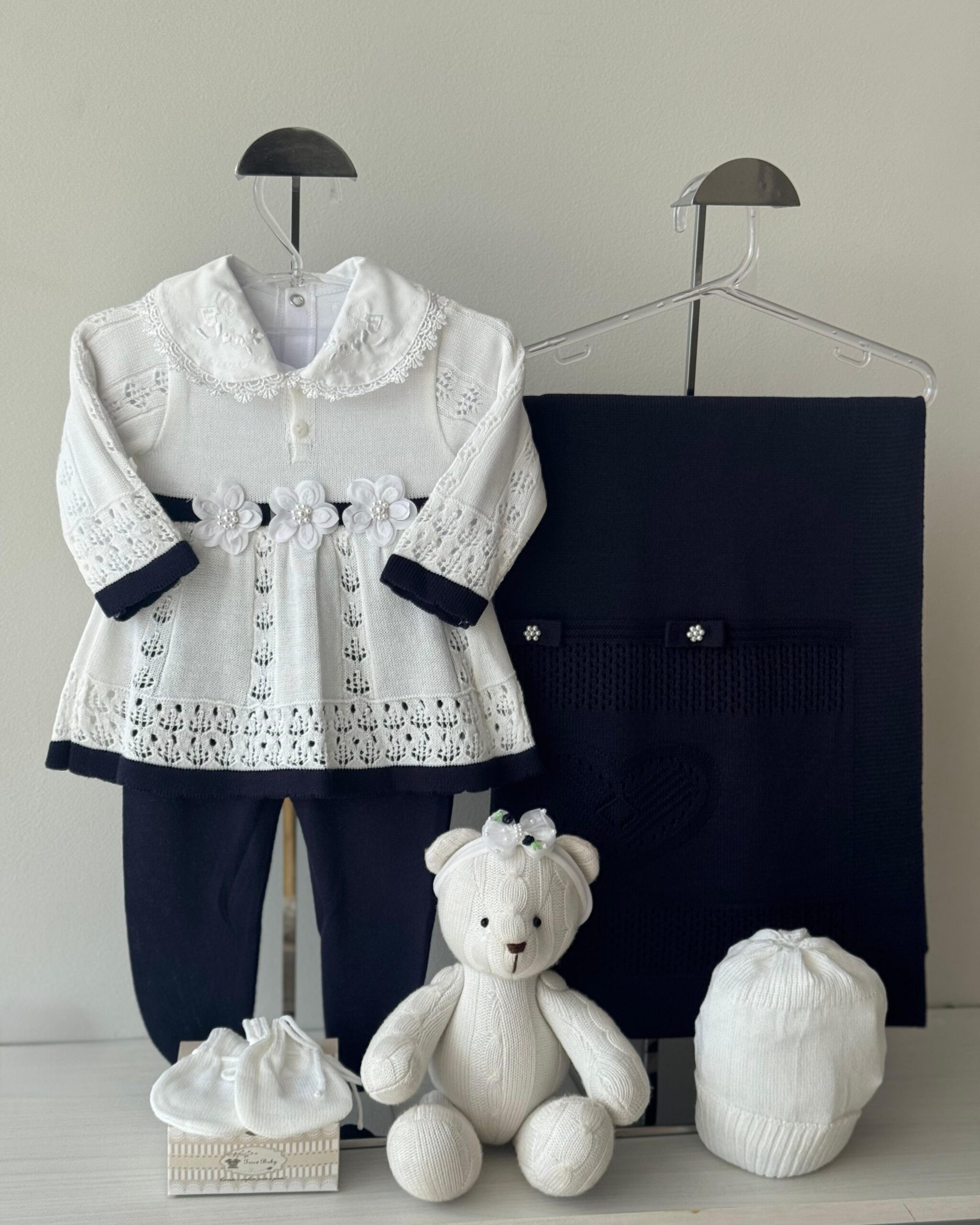 Saída Maternidade Vestido Rendando Marinho