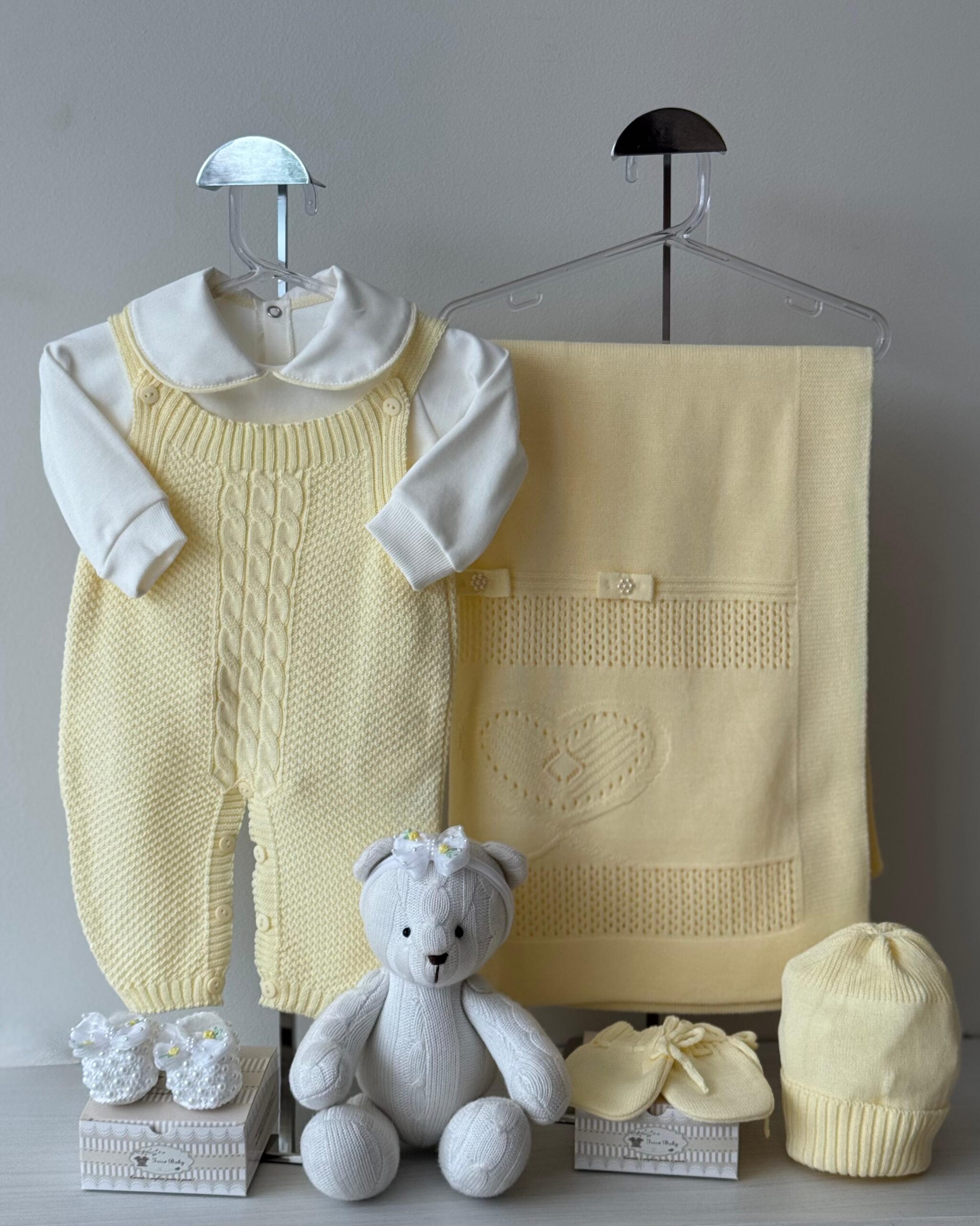 Saída Maternidade Pipoca Amarela 7 pçs