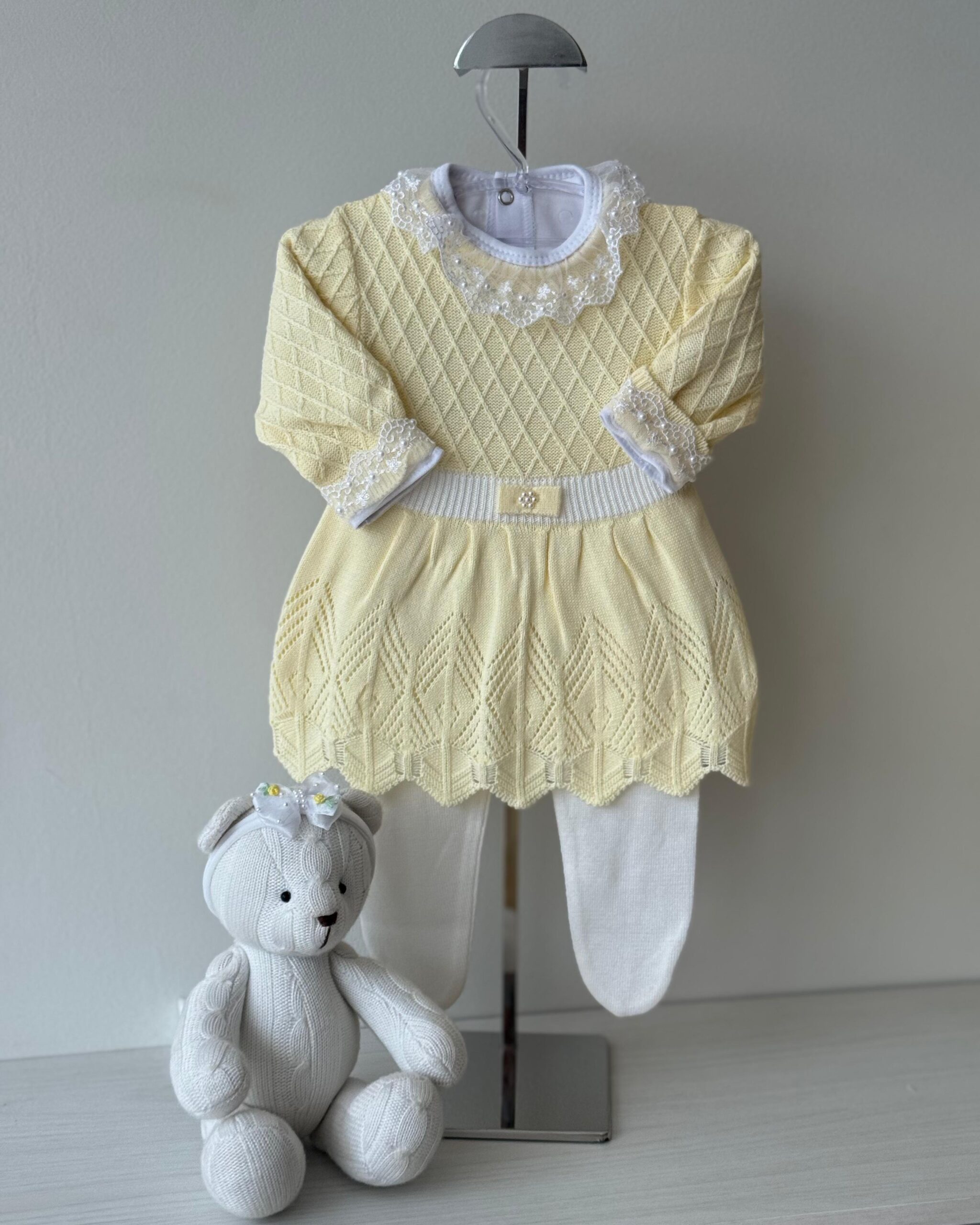 Vestido Cinto Amarelo + Body