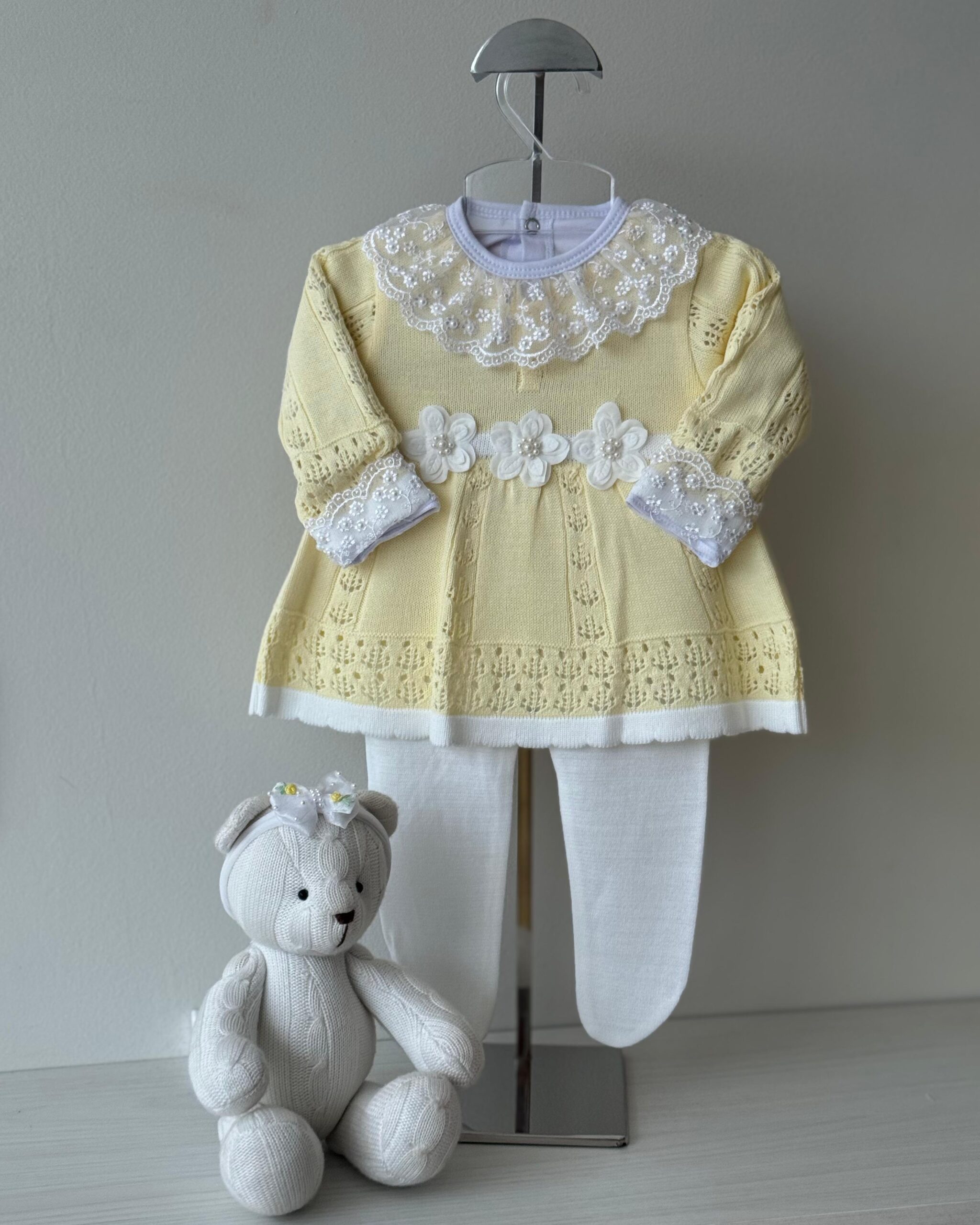 Vestido Rendado Amarelo + Body