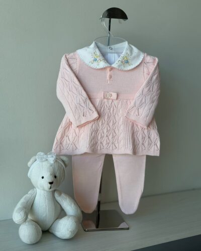 Vestido Pérola Rosa BB+ Calça + Body