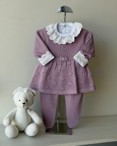 Vestido Pelotas Lilas + Body