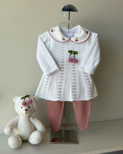 Vestido Cereja Branco e Rose +Body