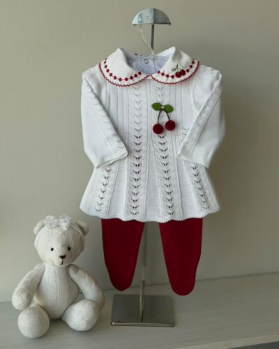Vestido Cerejinha Branco e Vermelho + Body