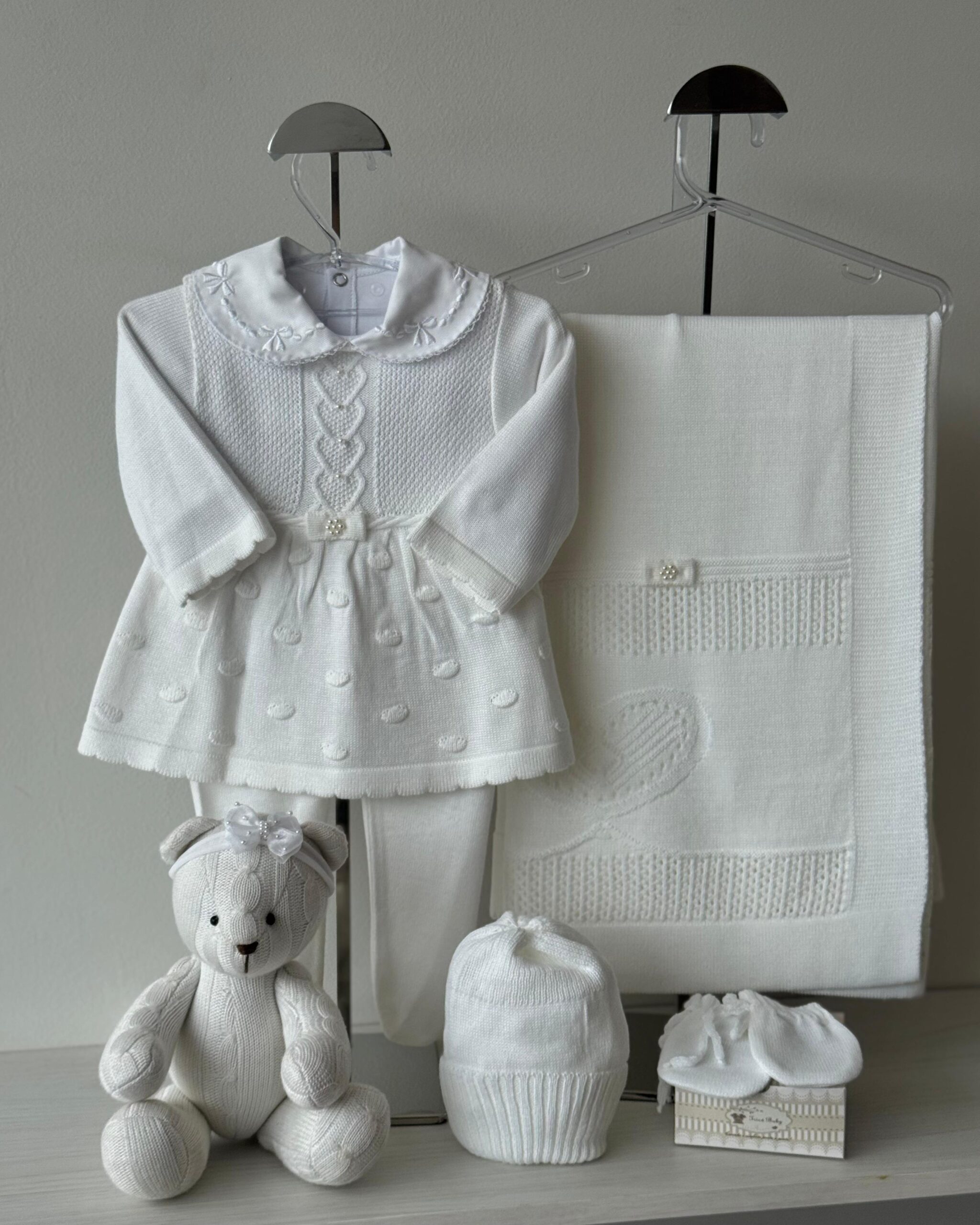 Saída Maternidade Vestido Pelotas Branco