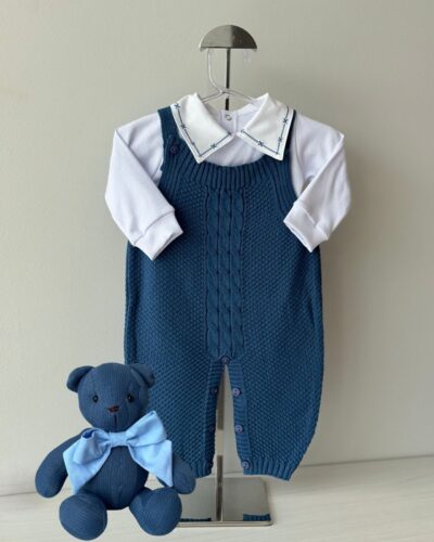 Jardineira Pipoca Azul Jeans