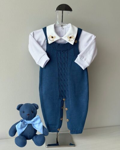 Jardineira Trança Azul Jeans