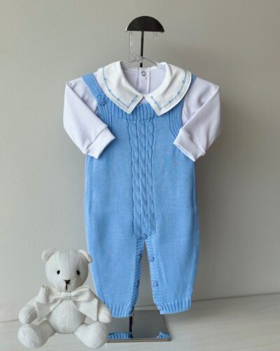 Jardineira Trança Azul Lavanda