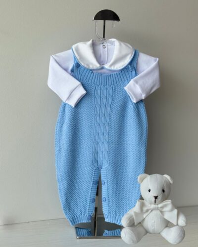 Jardineira Pipoca Azul Lavanda