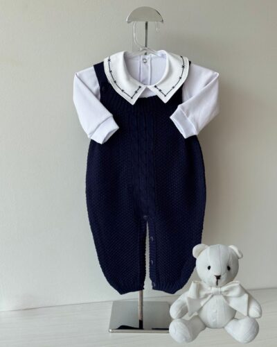 Jardineira Pipoca Azul Marinho