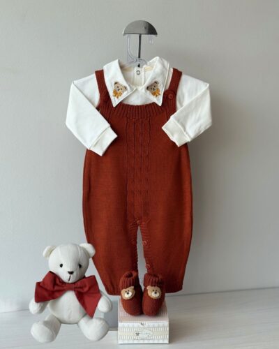 Jardineira Trança Terra Cota 3pçs