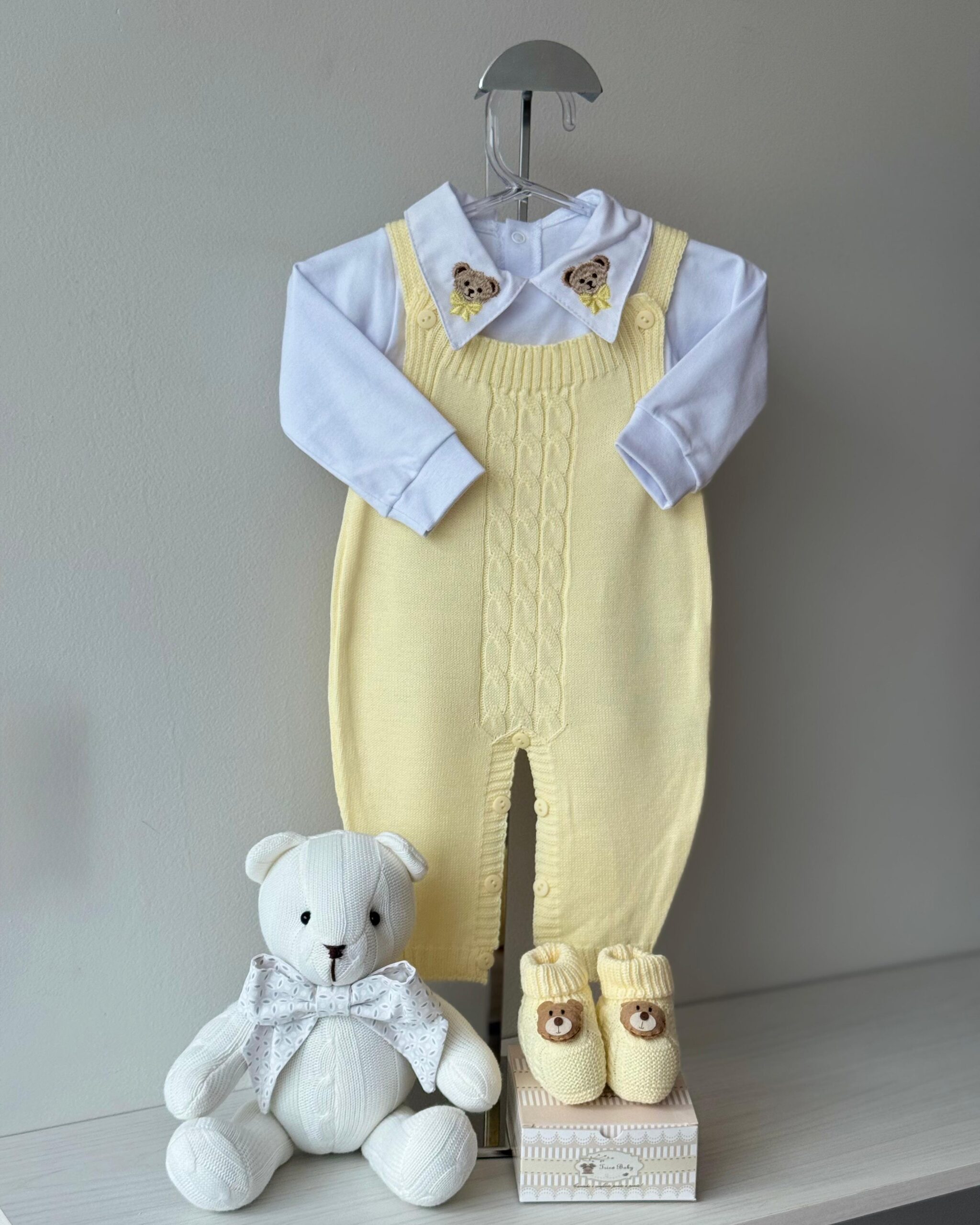 Jardineira Trança Amarela 3 pçs