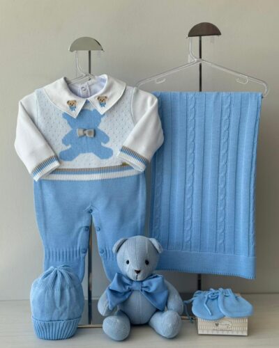 Saída Maternidade Urso Azul Lavanda