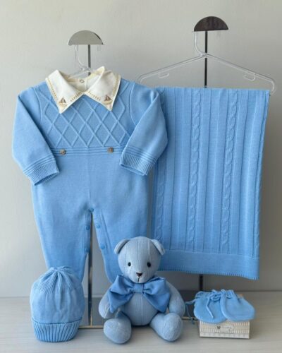 Saída Maternidade Losango Azul Lavanda