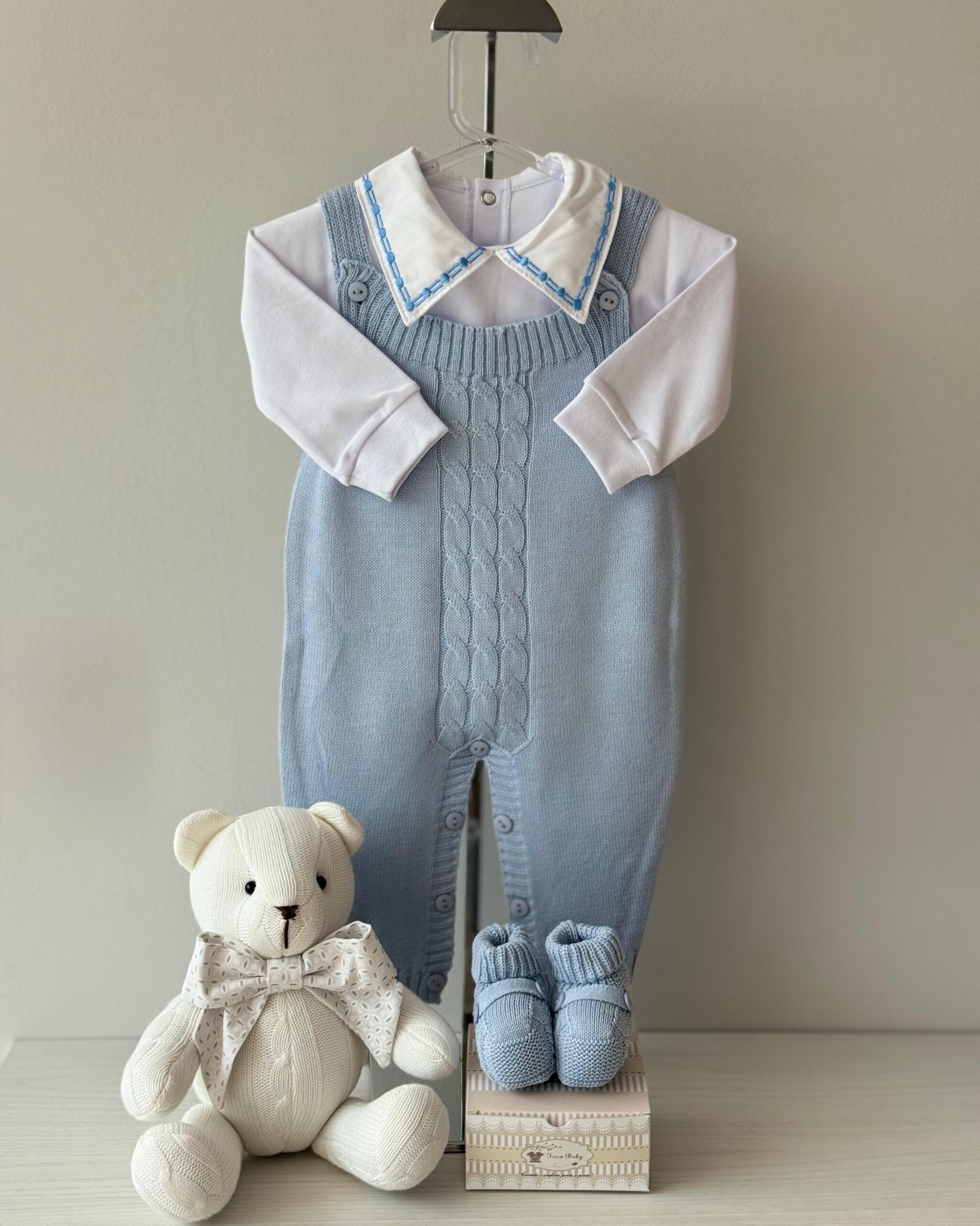 Jardineira Trança Azul Salinas 3 pçs