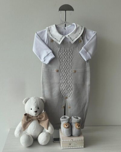 Jardineira Pelotas Cinza 3 pçs