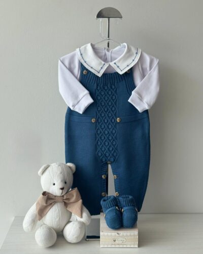 Jardineira Pelotas Azul Jeans 3 PÇS