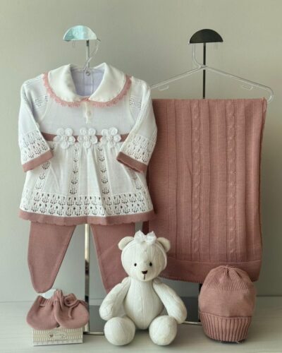 Saída Maternidade Vestido Rendado Branco 6 pçs