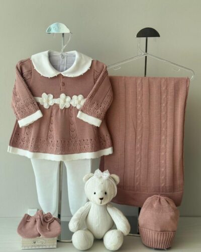 Saída Maternidade Flor Rosê 6 Pçs