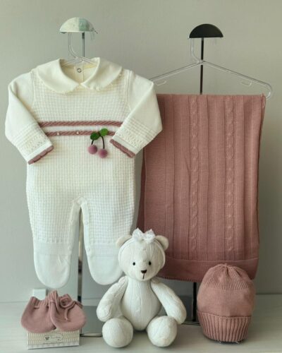 Saída Maternidade Macacão Cereja Off 5 pçs