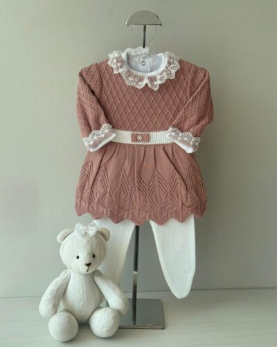 Vestido Cinto Rose + Calça + Body