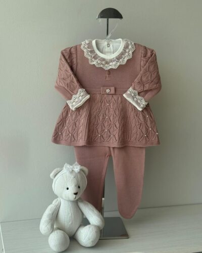 Vestido Pérola Rose + Calça + Body