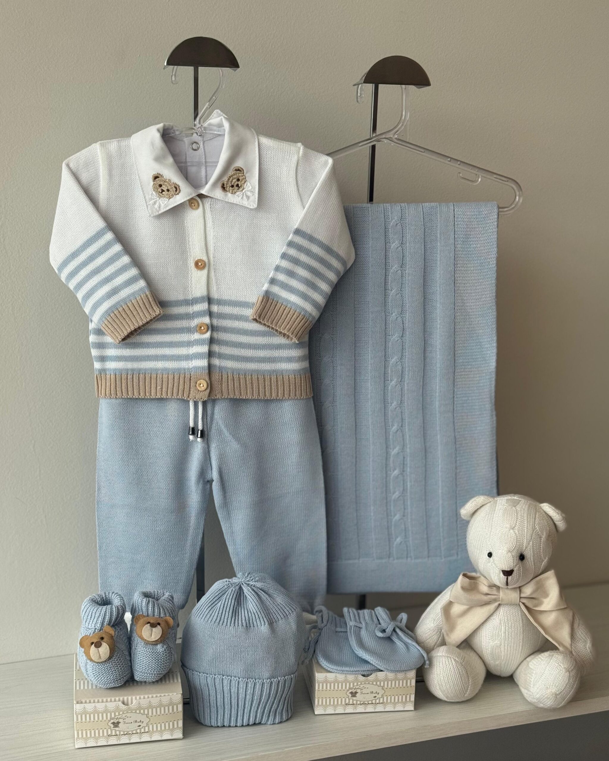 Saída Maternidade Calça e Casaco Azul Salinas