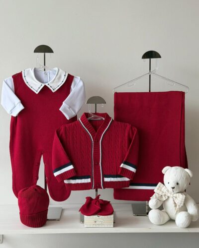 Saída Maternidade Matheus Vermelha 6 pçs