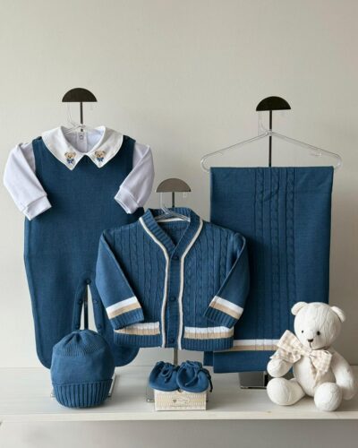 Saída Maternidade Matheus Azul Jeans 6 pçs