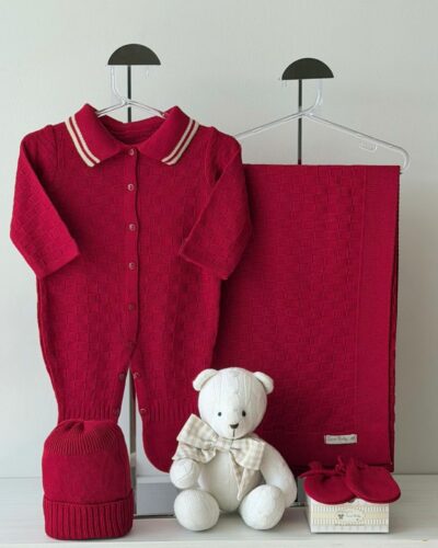 Saída Maternidade Gola Polo Vermelha