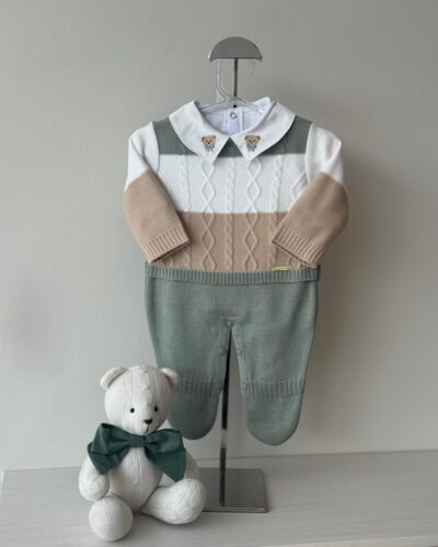 Macacão Aaram Verde Maré, Branco e Areia