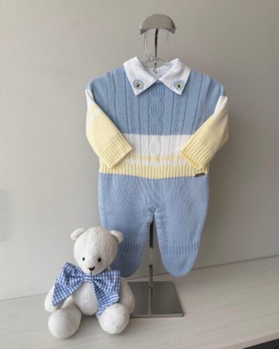 Macacão Tricolor Azul Salinas, Amarelo e Branco