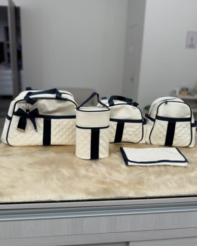 KIT BOLSA PREMIUM OFF E MARINHO 5 PEÇAS
