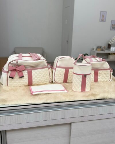 KIT BOLSA PREIMUM OFF COM ROSE 5 PEÇAS