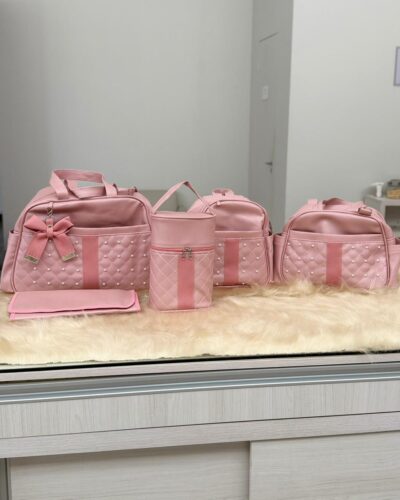 KIT BOLSA PREMIUM ROSE 5 PEÇAS